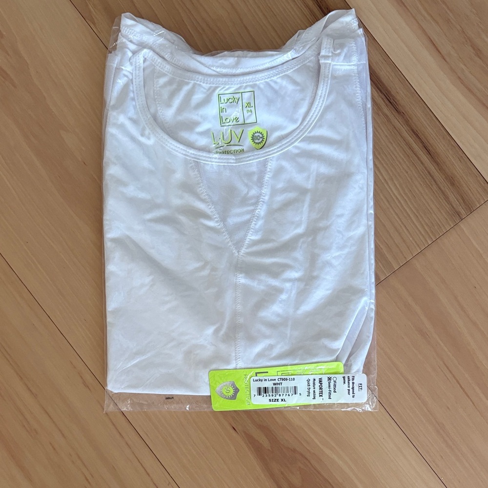 NWT Lucky in Love White Chill Out Tank Top - XL - Picture 2 of 5